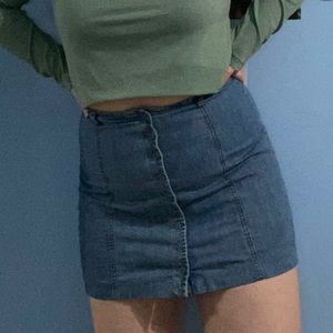 Denim button up skirt